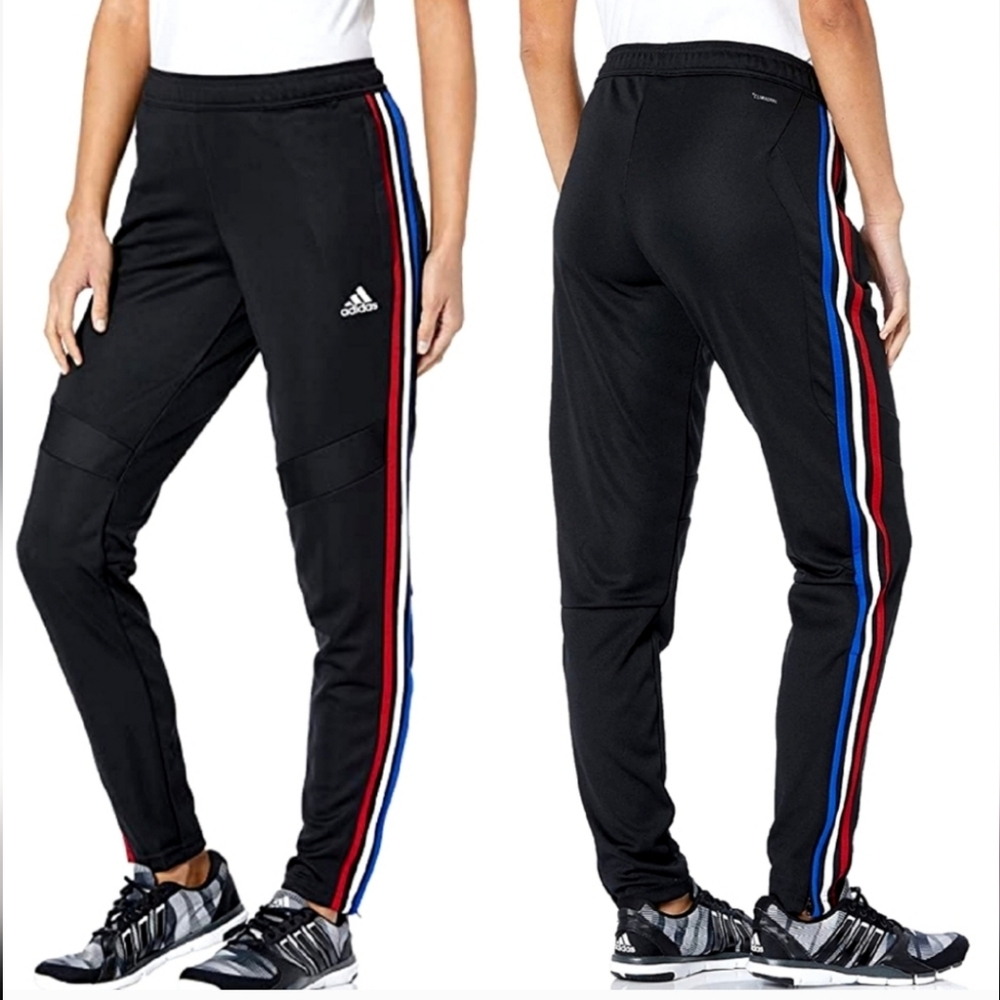 Women's Adidas Tiro 19 Pants – Red, White, and Blue Stripe